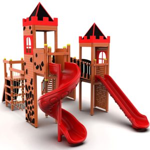 Astronomy Château aire de jeux en bois, vue de face