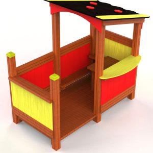 Maison de jeux en bois FS004 avec terrasse, vue avant