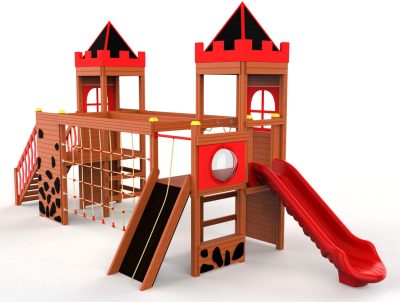Hydra Château aire de jeux en bois, vue de face