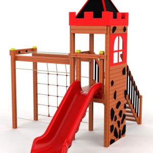 Lyra Château aire de jeux en bois, vue de face