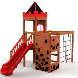 Orion Château aire de jeux en bois, vue de face