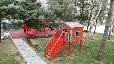 Maisonnette en bois avec toboggan — Elysee