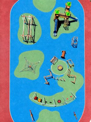Vue aérienne d’une aire de jeux en bois — Elysee
