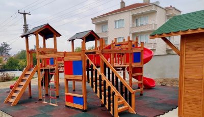 Structure de jeux en bois à plusieurs tours — Elysee